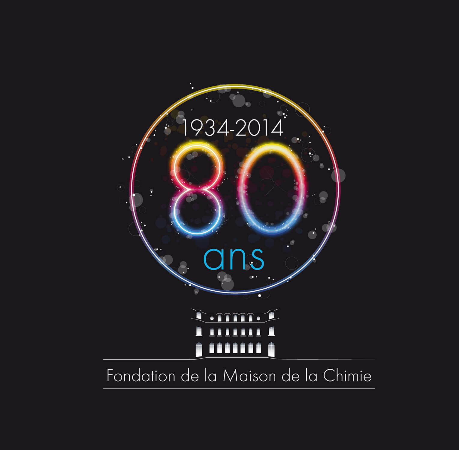 Logo des 80 ans de la Maison de la Chimie à Paris